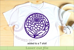 chrysanthemum Flower Wall Art SVG | Round Floral Laser Cut Product Image 3