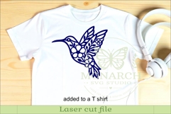 Floral Hummingbird Wall Art SVG. Modern bird laser cut file Product Image 3