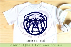 English Bulldog Wall Art SVG Laser Cut Dog Face Circle Product Image 3