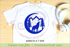 Crescent Moon Wolf animal wall sign Product Image 3