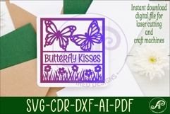 Butterflies and flowers name sign svg laser cut template Product Image 3