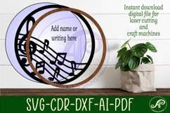 Music layered personalized name wall art sign, SVG file Product Image 3