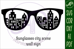 Sunglasses city scene laser cut wall sign Product Image 3
