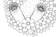 Cat coloring page for adults. Adult coloring page flowers Product Image 6