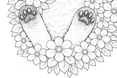 Cat coloring page for adults. Adult coloring page flowers Product Image 6
