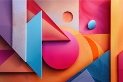 Abstract composition of colorful geometric shapes creating a Product Image 1