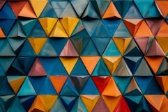 Abstract image of a wall with vibrant geometric shapes in a Product Image 1