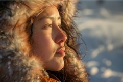 Winter contemplation portrait of a young woman Product Image 1