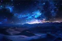 Majestic night sky over tranquil desert dunes, the milky way Product Image 1