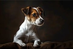 Pensive jack russell terrier on dark background Product Image 1