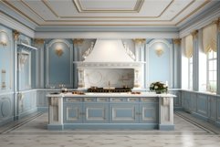 Blue kitchen. Generate Ai Product Image 1