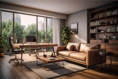 Residential house office. Generate AI Product Image 1
