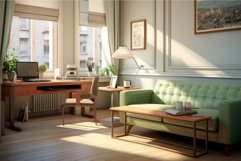 Residential house office living room. Generate AI Product Image 1