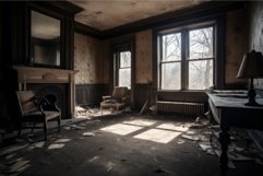 Abandoned haunted old house. Generate Ai Product Image 1