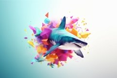 Abstract colorful 3d shark. Generate Ai Product Image 1