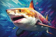 Intriguing abstract colorful 3d shark. Generate Ai Product Image 1