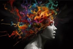 Colorful woman head. Generate Ai Product Image 1