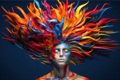 Dynamic colorful woman head. Generate Ai Product Image 1