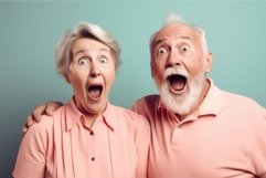 Aged woman and man couple. Generate Ai Product Image 1