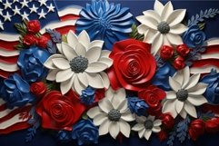Colorful american flag floral. Generate Ai Product Image 1