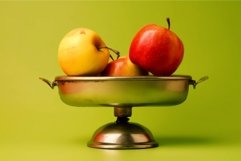 Apples weight scales colorful. Generate Ai Product Image 1