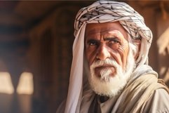 Rustic Old arab village old man. Generate Ai Product Image 1