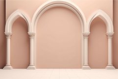 Arch types stone background. Generate Ai Product Image 1