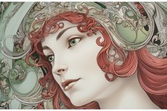 Art nouveau woman redhaired. Generate Ai Product Image 1