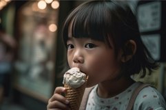 Asian baby ice cream person. Generate Ai Product Image 1