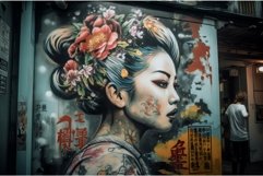 Asian graffiti wall. Generate AI Product Image 1