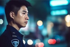 Asian police officer portrait. Generate Ai Product Image 1