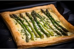 Asparagus cheese tart. Generate AI Product Image 1