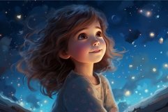 Imaginative Astronomer child starry sky night. Generate Ai Product Image 1