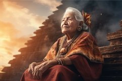 Aztec old woman pyramid. Generate AI Product Image 1