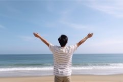 Back view of happy man. Generate Ai Product Image 1