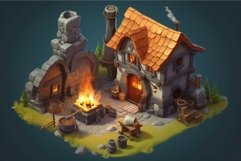 Blacksmith house isometric. Generate Ai Product Image 1