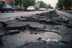 Bad quality city street stone destroy. Generate Ai Product Image 1