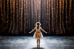 Ballerina child girl theater stage. Generate Ai Product Image 1