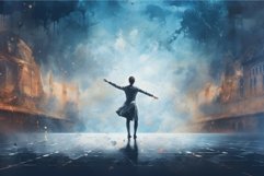 Disciplined Ballerina man theater stage. Generate Ai Product Image 1