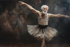 Graceful Ballerina old man theater stage. Generate Ai Product Image 1