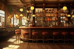 Authentic Bar interior vintage loft. Generate Ai Product Image 1