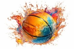 Basketball ball colorful. Generate Ai Product Image 1