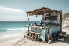 Beach bar ocean vintage. Generate Ai Product Image 1
