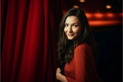 Beautiful brunette woman on stage. Generate ai Product Image 1