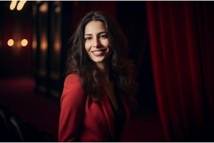 Beautiful brunette actress on stage. Generate ai Product Image 1