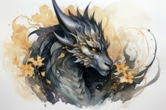 Enchanting Fairytale golden dragon reptile. Generate Ai Product Image 1