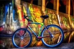 Bicycle graffiti. Generate Ai Product Image 1