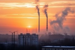 Big city sunset america. Generate Ai Product Image 1