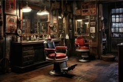 Barbershop interior room. Generate Ai Product Image 1