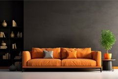 Orange sofa room. Generate Ai Product Image 1